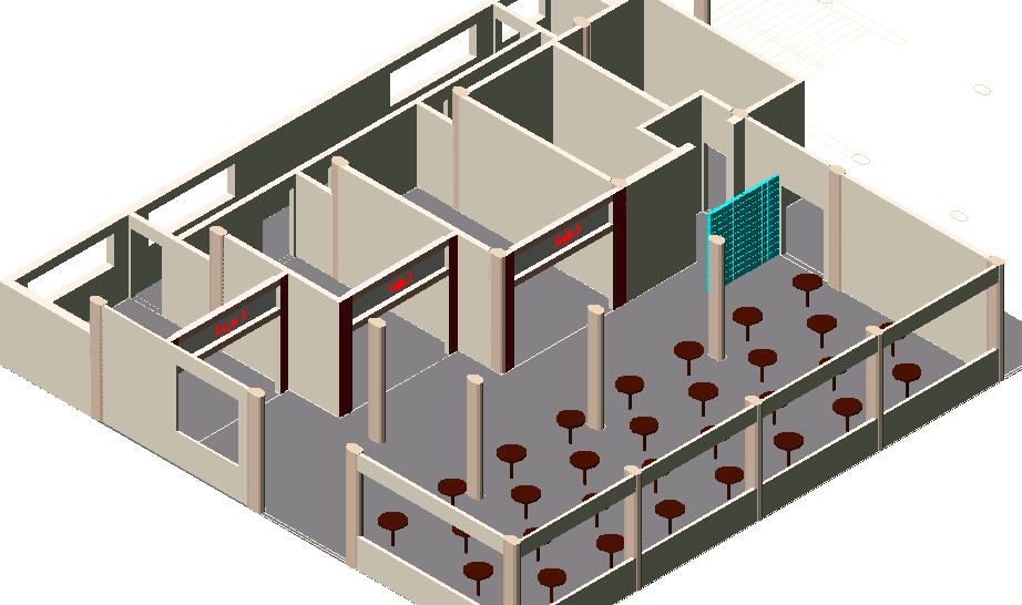 Figura 7 Maquete Eletrônica da Praça de Alimentação do CCE 5.