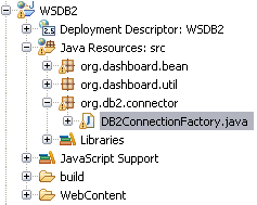 4 Conectando ao DB2 2 Passo: Criar uma classe para se conectar ao DB2. O nome de nossa classe será: DB2ConnectionFactory, como demonstrado na Figura 02. Figura 02 Criar classe DB2ConnectionFactory.