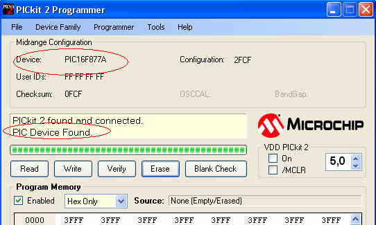Figura 02 9º Após o programa reconhecer o modelo do microcontrolador que deseja gravar (figura 02), acesse o menu File > Import Hex, carregue o