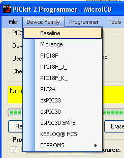 Sistema de Gravação: Microcontroladores suportados para gravação: (Fev. 2008 v1.