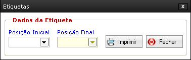 RELATORIO DE ETIQUETAS (CODIGO DE BARRAS) Relatórios Etiquetas (Código de Barras) Nesta tela você pode gerar os relatórios com opções de filtros necessários para uma melhor visualização do seu