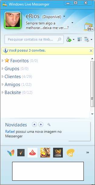 02 - Adicionar contato do suporte técnico no MSN. O MSN é uma ferramenta de mensagem instantânea que facilita bastante o contato imediato com o suporte do Backsite.