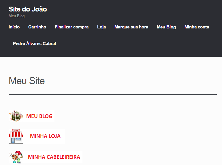 Volte a entrar no seu site para ver como ele ficou: Muito bonito! E agora, para que serve esta página? Neste instante para nada. Vamos fazer a página ter uma utilidade prática.