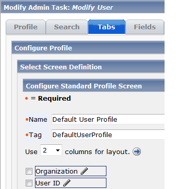 Personalizações da tela de perfil Ao criar uma tela do perfil, selecione os campos que se aplicam a essa tela. Os campos podem corresponder aos atributos do perfil.