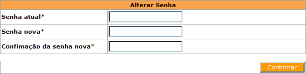 Alterando sua senha Caso você deseje alterar sua senha, proceda acessando a opção Alteração de Senha disponível no link Meus Dados do menu principal: O SAGe irá lhe apresentar a seguinte tela: Entre