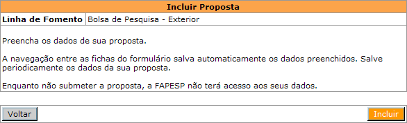 Selecione a opção Bolsa de Pesquisa Exterior : Clique em.