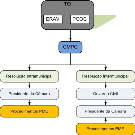 Procedimentos e instruções de coordenação: Instruções Específicas: O chefe da ERAV é o representante da GNR/PSP, conforme área de incidência.