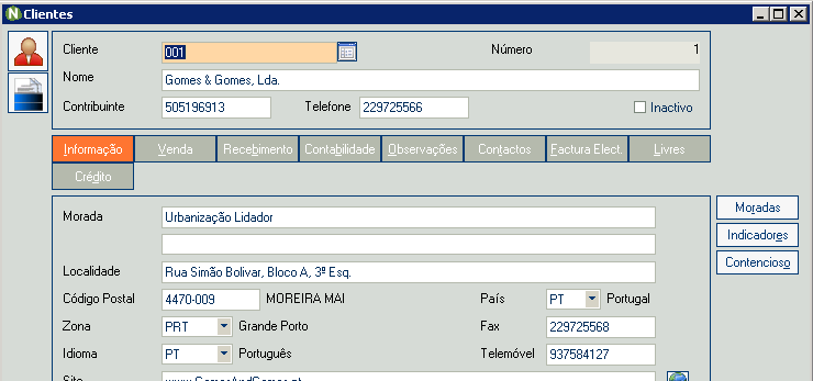 Configurações do vendedor - Next Sector: Código do sector do vendedor no ERP.