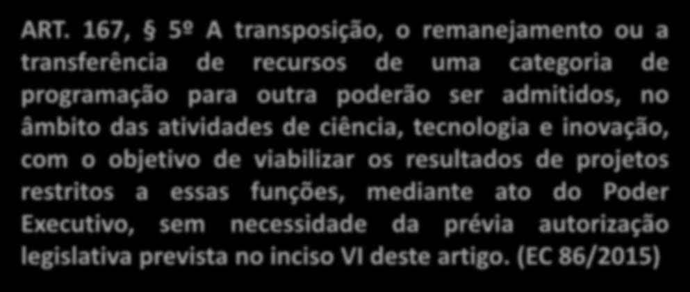 EXCEÇÃO AO PRINCÍPIO DO NÃO-ESTORNO ART.