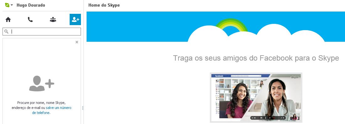 Para adicionar um contato novo no SKYPE utilize esse botão grifado e escreva seu email ou nome skype no campo para pesquisa.