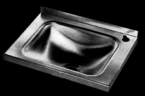 LV43 Lavatório de pousar em inox AISI 304 com alçado AISI 304 stainless steel hand-washer bowl for drop in with backplate LV43 400x300 310x260x150