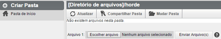 32 8 Diretórios de arquivos pessoais 8.1 Criando pastas a) Clique na opção, no menu superior. b) Navegue até o submenu Arquivos. c) Clique na opção Diretório Pessoal.