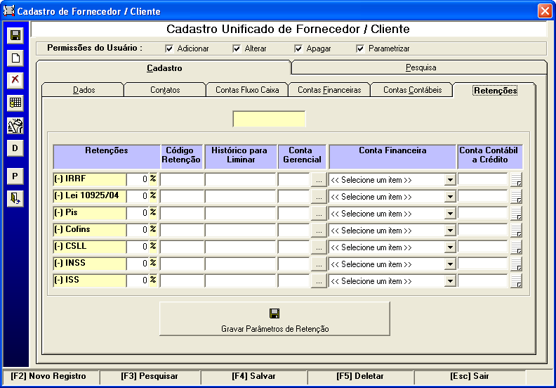 2.1.4. Parametrização Contas Contábeis 2.1.5.