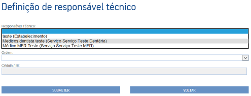 Para cada tipologia deverá ser definido um responsável técnico, segundo as Portarias das tipologias já