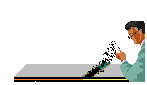 12. Distribuir sobre a área adesivada taliscas de madeira e sobrepor as partes da emenda, alinhar os degraus e as laterais da emenda, pressionar a emenda com as mãos, do centro para a extremidade,