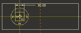 16 Desenhando seções no plano selecionado [ambiente de Sketch (2D)] Exemplo_1 continuação Desenhe no retângulo superior um círculo conforme figura ao lado e conclua com Crie o sólido utilizando a