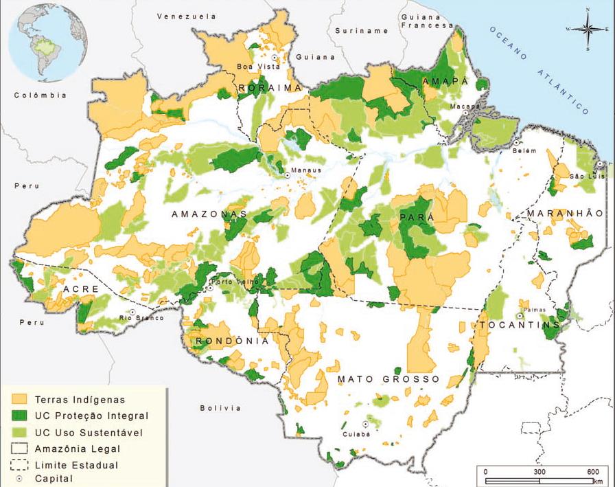 Áreas protegidas na Amazônia