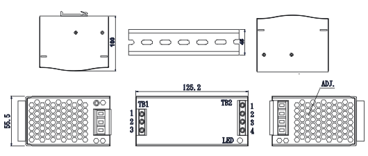 Diagrama do circuito DR-45 Dimensão DR-45