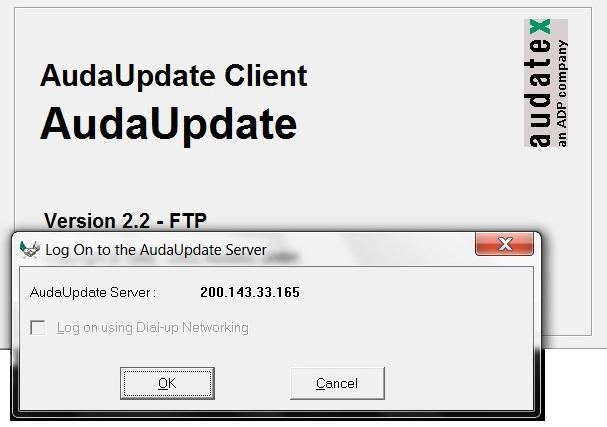2.2 Auda Update O AudaUpdate Client é uma forma de atualização feita automaticamente pela internet. A atualização inicia-se sempre quando o computador é ligado.
