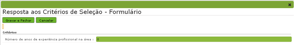 No caso de o candidato pretender candidatar-se a um determinado horário, deverá aceder ao mesmo, em modo de edição. Posteriormente, deverá carregar no botão Critérios.