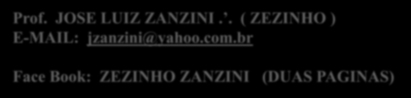com.br Face Book: ZEZINHO ZANZINI