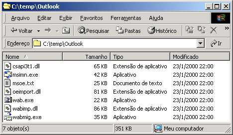 17 QUESTÃO 52: Considere a exibição de uma pasta pelo Windows Explorer do sistema operacional Windows 2000: Deseja-se fazer cópias apenas dos arquivos com extensão dll utilizando para isso uma única