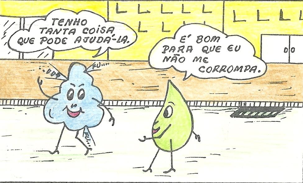 9º Se o rio fica sujo, poluído, o oxigênio da água diminui e os peixes morrem asfixiados. A água do rio necessita da pureza do oxigênio para preservar a vida.