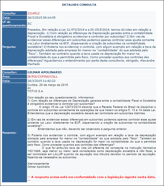 Título do documento 4. Conclusão Relativamente aos saldos do RTT Regime Tributária de Transição, vimos anteriormente que a adoção das regras da Lei nº 12.