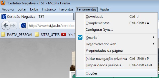 2. Como desbloquear pop-ups no Firefox (versão 6.