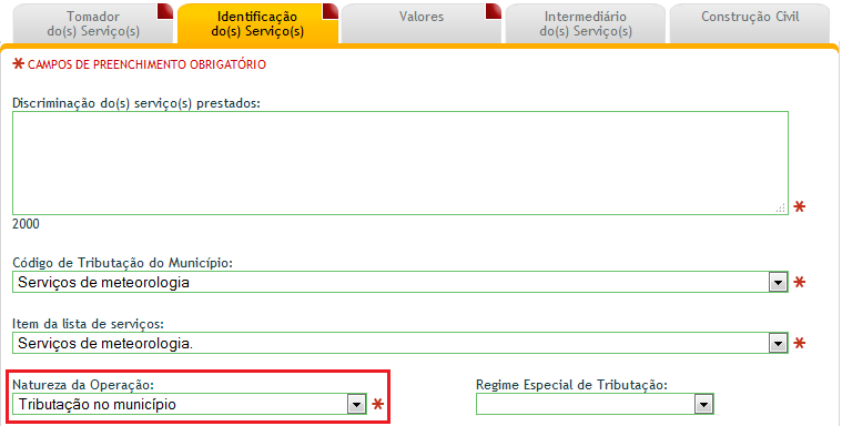 B Valor Total Tributado no Município Soma dos valores do campo Valor Total do(s) Serviço(s) de todas as NFSE de serviços prestados na competência corrente que não tenham sido canceladas E que o campo