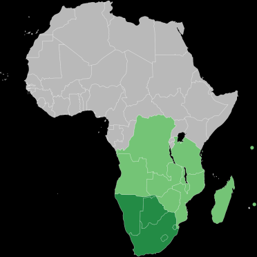 Comunidades Económicas Regionais SADC Angola, Botsuana, República Democrática do Congo, Lesoto, Madagáscar, Maláui, Maurícias,