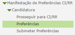 Para dar início à manifestação de preferências, deverá aceder ao modo editar, clicando sobre o ícone.