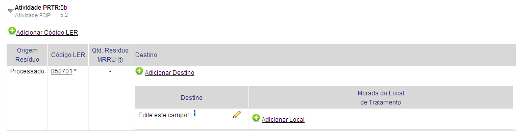 1.2.3.1 Destinos nacionais - Informação migrada do MIRR/MRRU A seguinte informação é migrada: NIPC Nome Morada Código-Postal A seguinte informação não é migrada e necessita de ser adicionada: N.