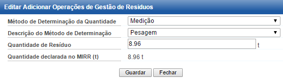 1.2.7 Método de determinação A indicação de modo de quantificação do LER é específico ao PRTR e é efetuada no lápis O modo de quantificação é caraterizado pelo método de determinação e pela descrição