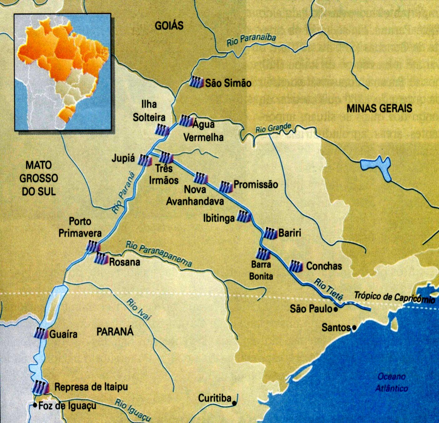 Rio Paraná Em implantação, a hidrovia do Mercosul,