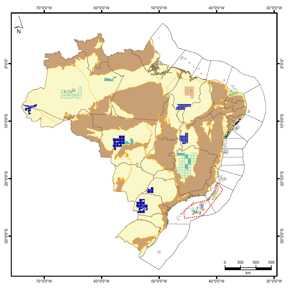 12ª Rodada de Licitações (28 de novembro de 2013) Gás Natural Onshore 240 240 blocos blocks Bacia Estado Área (km 2 ) Acre AC, AM 19.719 Paraná PR, SP 49.