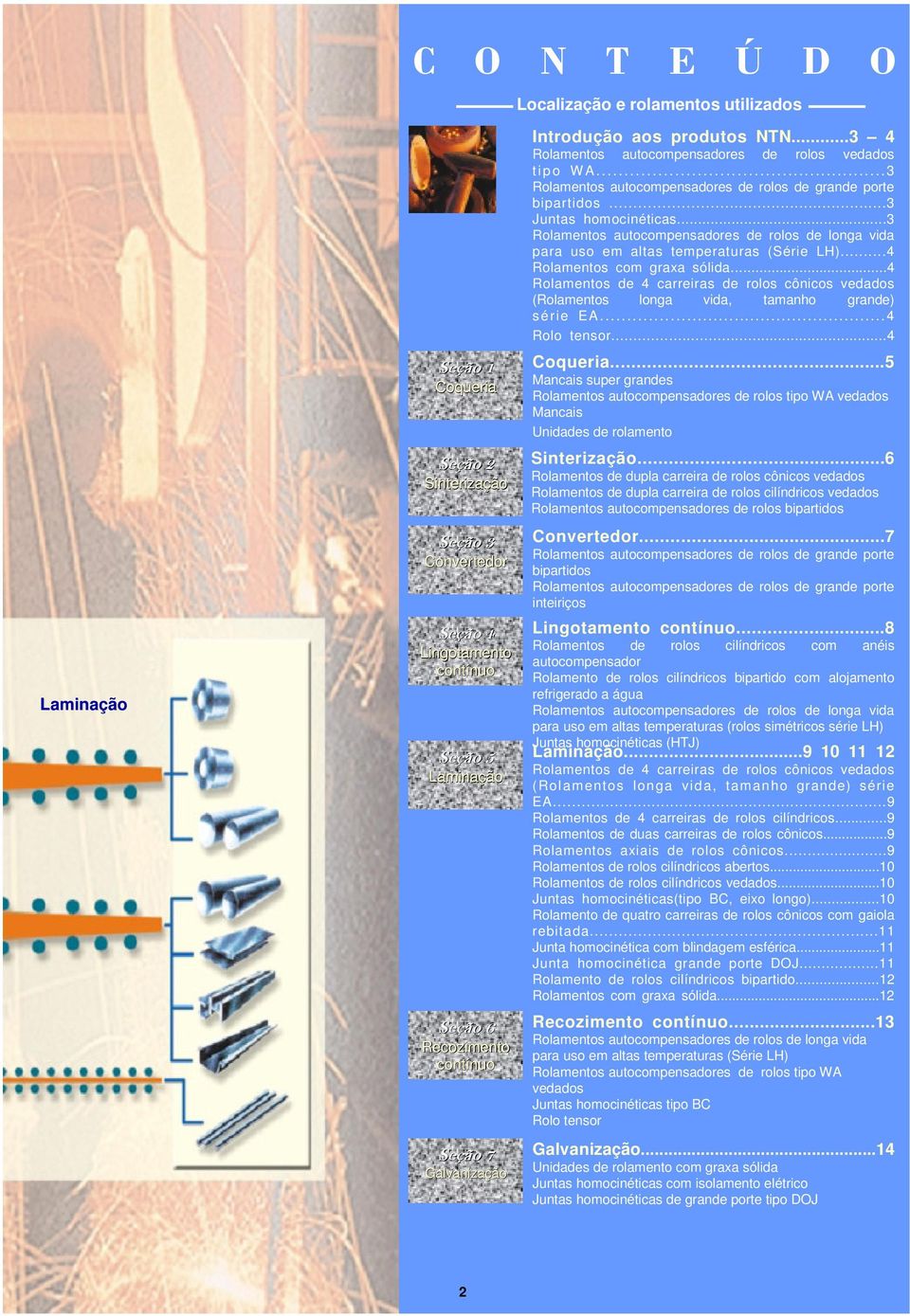 ..3 Rolamentos autocompensadores de rolos de longa vida para uso em altas temperaturas (Série LH)...4 Rolamentos com graxa sólida.