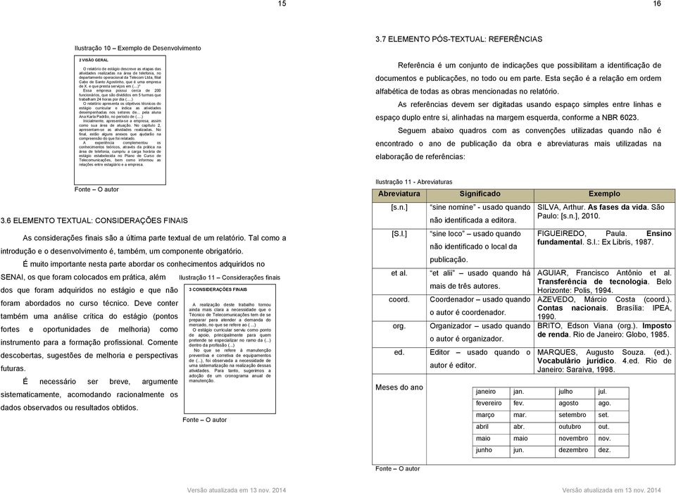 ..) O relatório apresenta os objetivos técnicos do estágio curricular e indica as atividades desempenhadas nos setores de... pela aluna Ana Karla Padrão, no período de (.