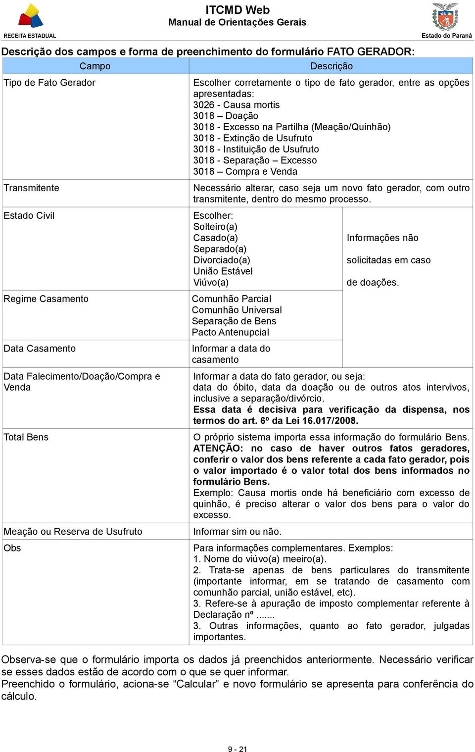 caso seja um novo fato gerador, com outro transmitente, dentro do mesmo processo.