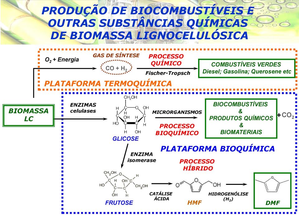 BIOMASSA LC ENZIMAS celulases GLICOSE ENZIMA isomerase MICRORGANISMOS PROCESSO BIOQUÍMICO BIOCOMBUSTÍVEIS & PRODUTOS