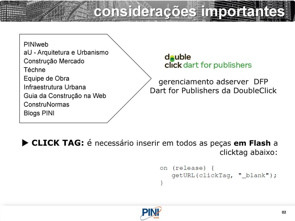 ConstruNormas Blogs PINI gerenciamento adserver DFP Dart for Publishers da