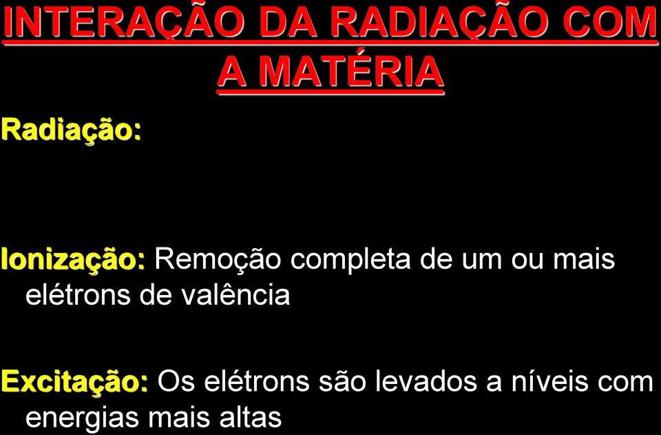 Ionização: Remoção completa de um ou mais elétrons de valência