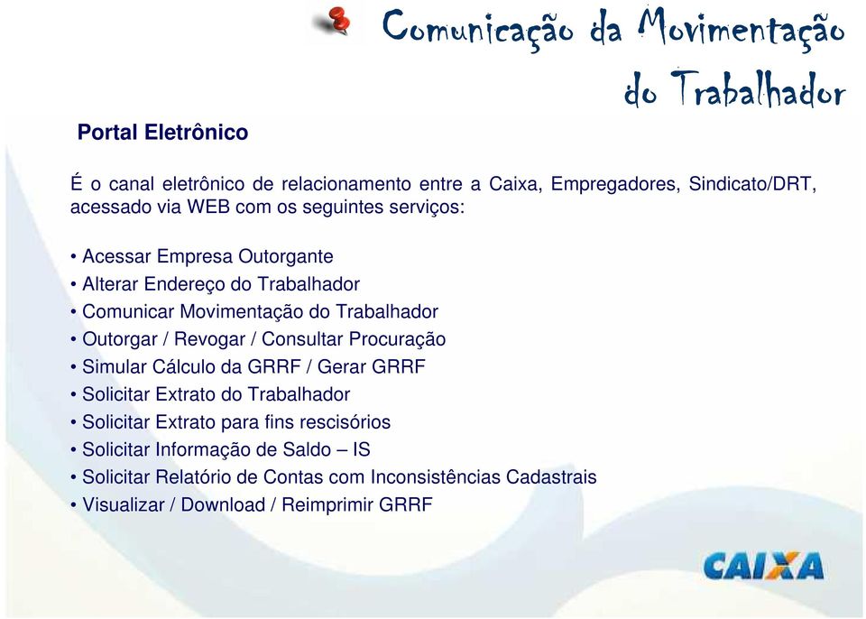 do Trabalhador Outorgar / Revogar / Consultar Procuração Simular Cálculo da GRRF / Gerar GRRF Solicitar Extrato do Trabalhador Solicitar