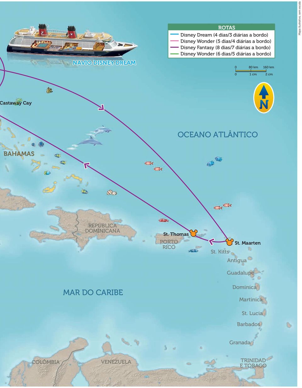 ilustrativo, sem escala astaway Cay OCEANO ATLÂNTICO BAHAMAS REPÚBLICA DOMINICANA St. Thomas PORTO RICO St.