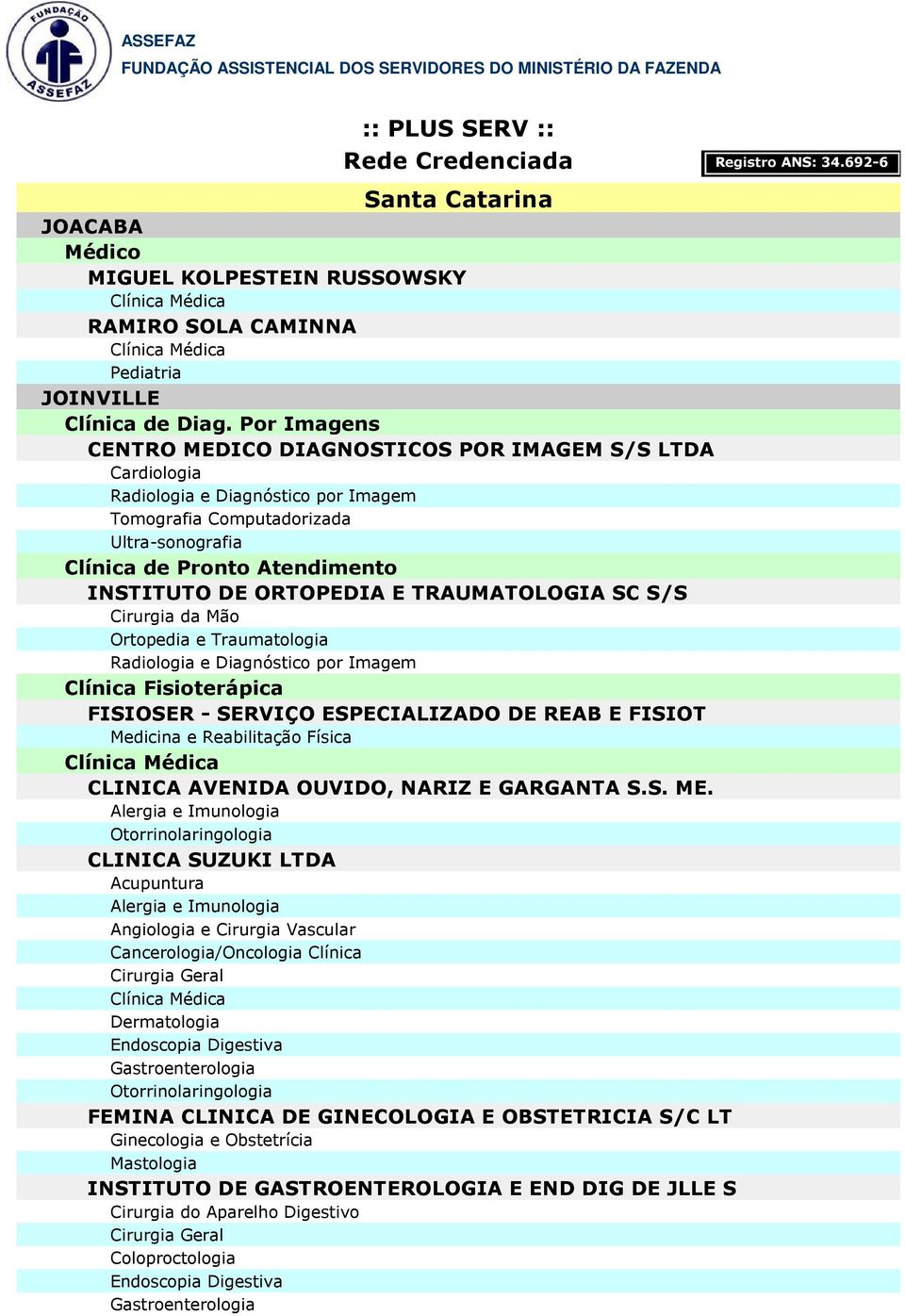 Clínica Fisioterápica FISIOSER - SERVIÇO ESPECIALIZADO DE REAB E FISIOT CLINICA AVENIDA OUVIDO, NARIZ E GARGANTA S.S. ME.