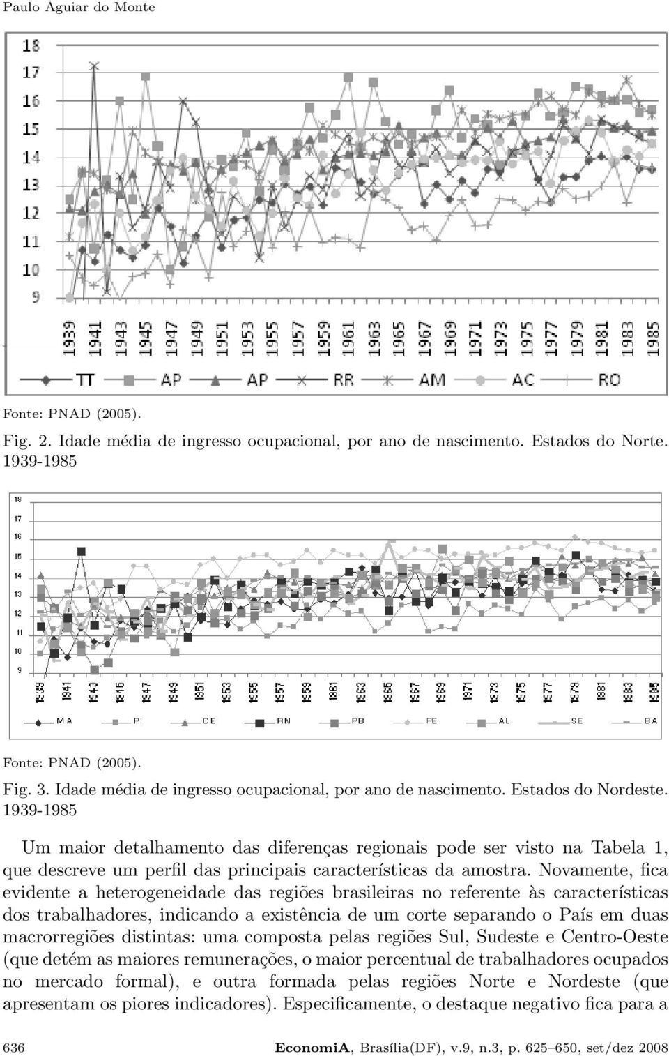 1939-1985 Um maior detalhamento das diferenças regionais pode ser visto na Tabela 1, que descreve um perfil das principais características da amostra.