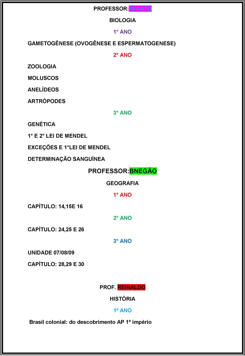 SANGUÍNEA PROFESSOR:BNEGÃO GEOGRAFIA CAPÍTULO: 14,15E 16 CAPÍTULO: 24,25 E 26 3 ANO UNIDADE