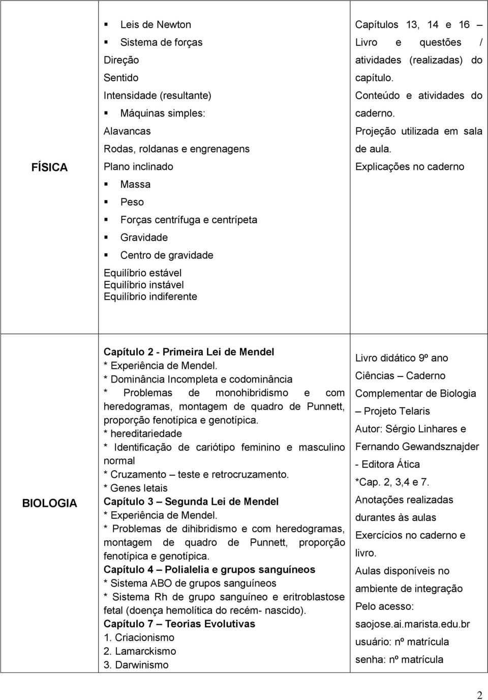 Conteúdo e atividades do caderno. Projeção utilizada em sala de aula. Explicações no caderno BIOLOGIA Capítulo 2 - Primeira Lei de Mendel * Experiência de Mendel.