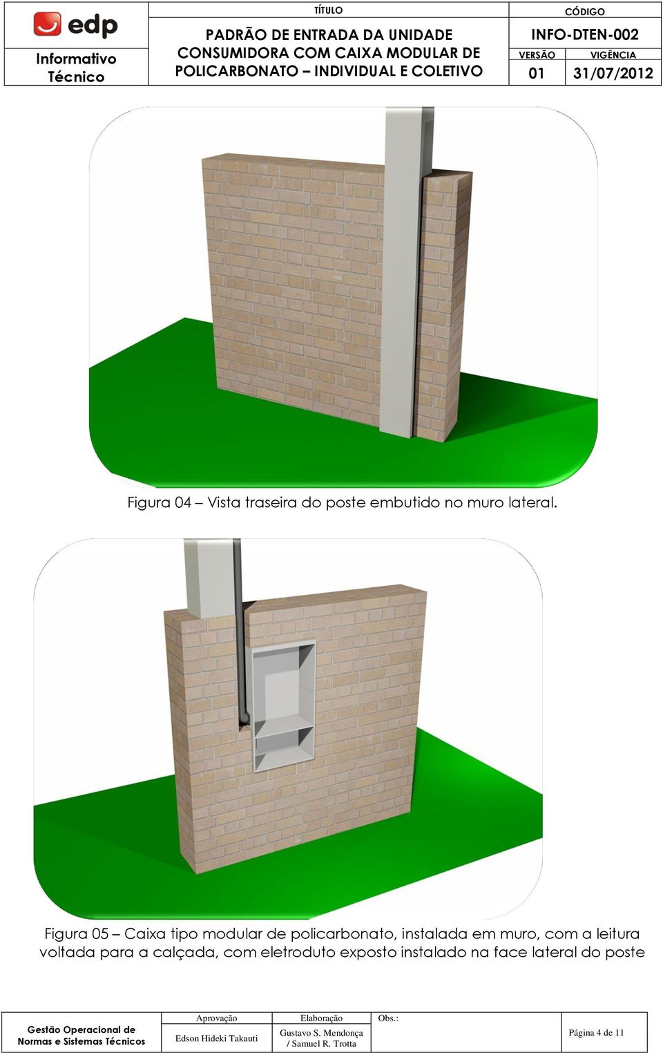 Figura 05 Caixa tipo modular de policarbonato, instalada em muro, com a leitura
