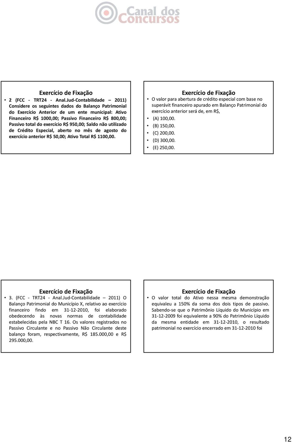 950,00; Saldo não utilizado de Crédito Especial, aberto no mês de agosto do exercício anterior R$ 50,00; Ativo Total R$ 1100,00.